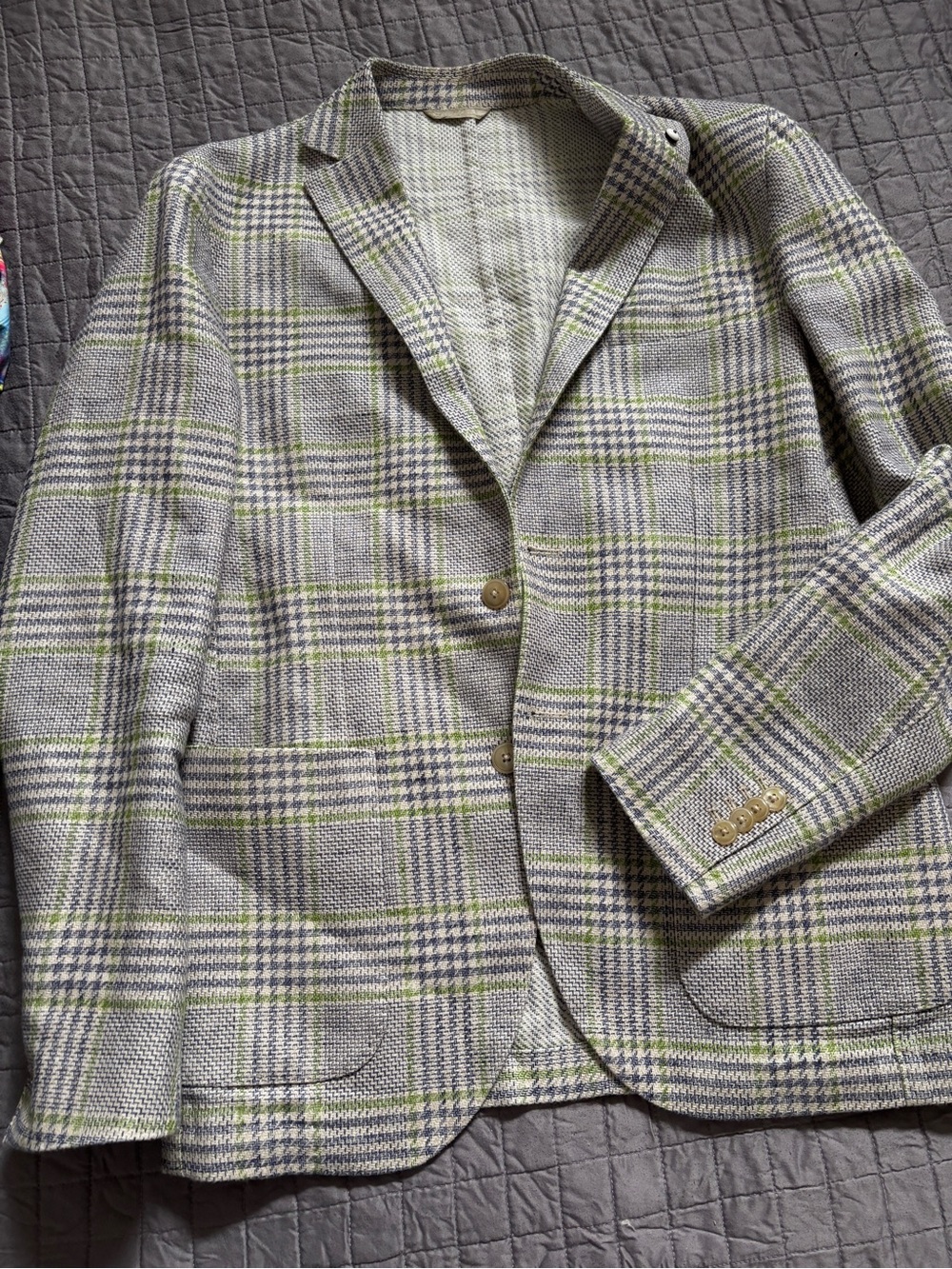 Nwot L.B.M. 1911 tailored men’s limited edition Plaid Blazer blue Green Accent